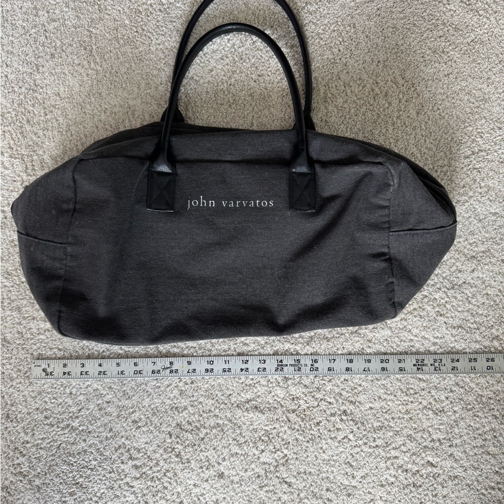 John Varvatos Gray Canvas Duffel Bag - Picture 4 of 5